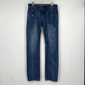 Aeropostale Bowery Slim Straight Leg Distressed Blue Jeans Mens 30/34